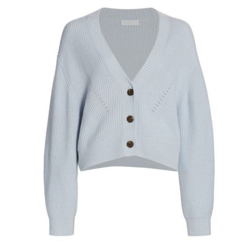 Jonathan Simkhai Clarice Ribbed Knit Cardigan Medium - Picture 7 of 15